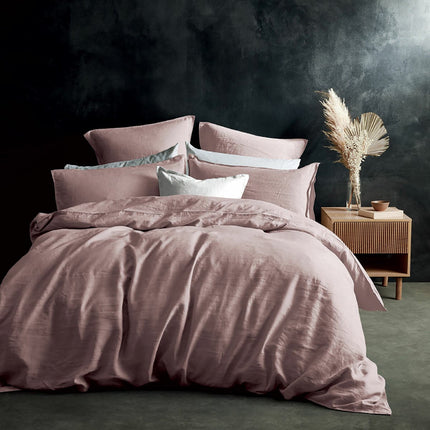 Lazy Linen 100% Washed Pink Linen Fitted Sheet in 3 Sizes – view 2