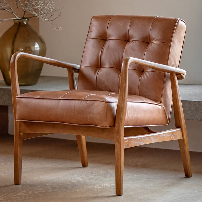 Gallery Humber Vintage Brown Leather Armchair