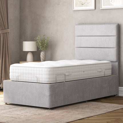 Highgrove Radnor Grey Fabric Electric Adjustable Bed Frame with 1000 Spring Count Long Single Mattress in 2 Firmness Ratings – view 3