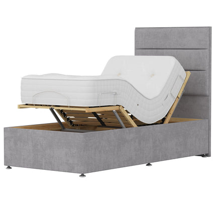 Highgrove Radnor Grey Fabric Electric Adjustable Bed Frame with 1000 Spring Count Long Single Mattress in 2 Firmness Ratings – view 6