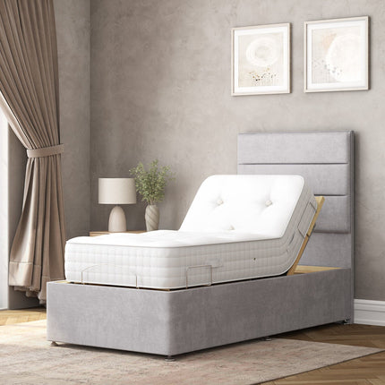 Highgrove Radnor Grey Fabric Electric Adjustable Bed Frame with 1000 Spring Count Long Single Mattress in 2 Firmness Ratings – view 5