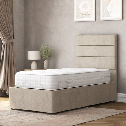Highgrove Radnor Taupe Fabric Electric Adjustable Bed Frame with 1000 Spring Count Long Single Mattress in 2 Firmness Ratings – view 3