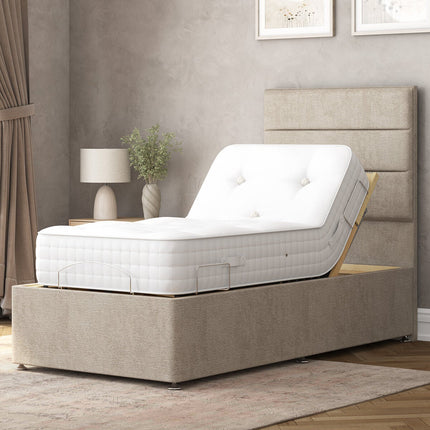 Highgrove Radnor Taupe Fabric Electric Adjustable Bed Frame with 1000 Spring Count Long Single Mattress in 2 Firmness Ratings – view 5