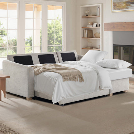 Coddle Cameron Fabric Sofa Bed with Reversible Chaise, Taupe – view 3