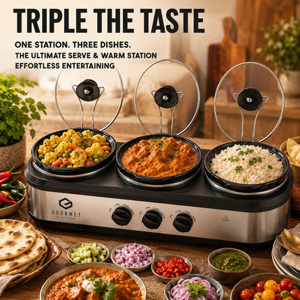 SensioHome Gourmet Triple Slow Cooker & Warming Station 7.1L – view 3