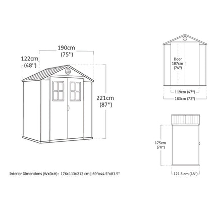Keter Evotech 6ft 2" x 4ft (1.9 x 1.2m) Storage Shed – view 2