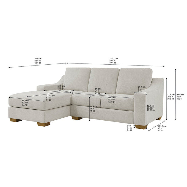 Thomasville Dillard Grey Fabric Corner Sofa – view 2