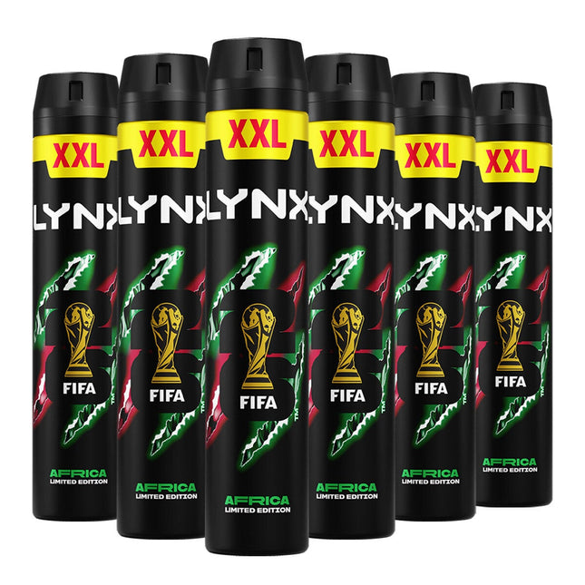Lynx Africa Bodyspray, 6 x 300ml