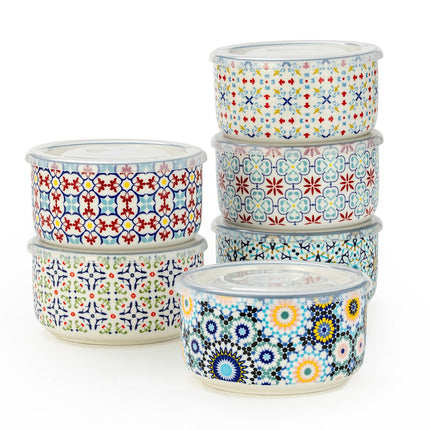 Signature Stoneware Bowls with Lids, 6 Pack – view 4