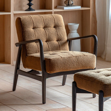 Gallery Humber Orange Faux Sheepskin Armchair