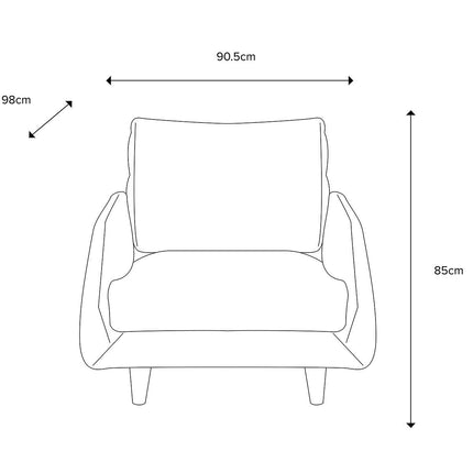 Gallery Oakwood Natural Fabric Armchair – view 2