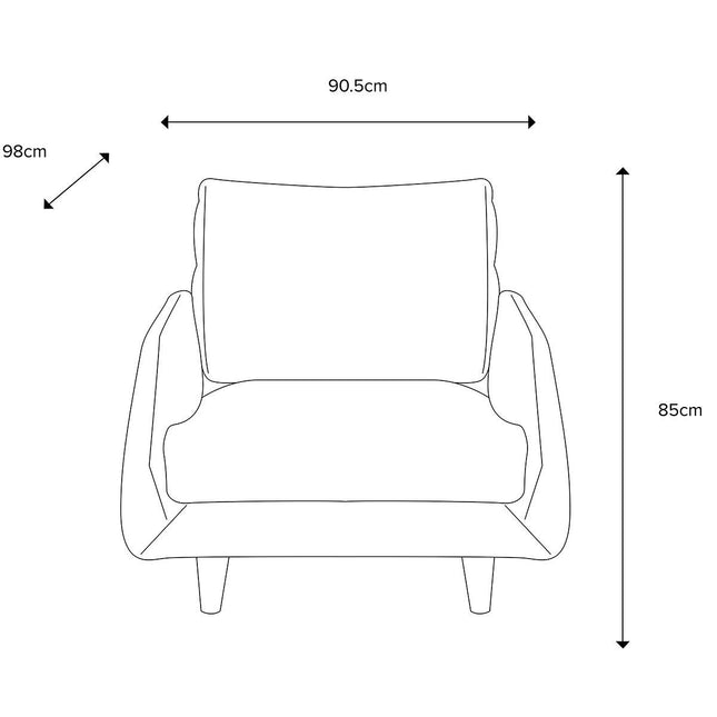 Gallery Oakwood Natural Fabric Armchair – view 2