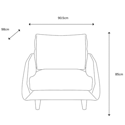 Gallery Oakwood Dark Grey Fabric Armchair – view 2