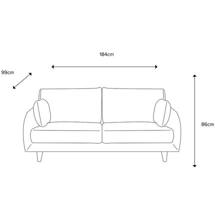 Gallery Oakwood Natural 3 Seater Fabric Sofa – view 2