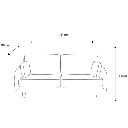Gallery Oakwood Dark Grey 3 Seater Fabric Sofa – view 2