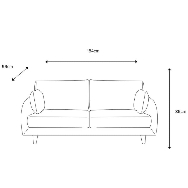 Gallery Oakwood Dark Grey 3 Seater Fabric Sofa – view 2