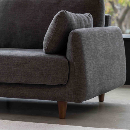 Gallery Oakwood Dark Grey 3 Seater Fabric Sofa – view 3