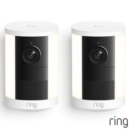 Ring Spotlight Cam (2nd Gen) - Battery White Security Camera - 2 Pack
