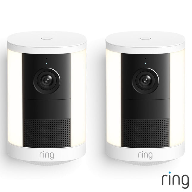 Ring Spotlight Cam (2nd Gen) - Battery White Security Camera - 2 Pack