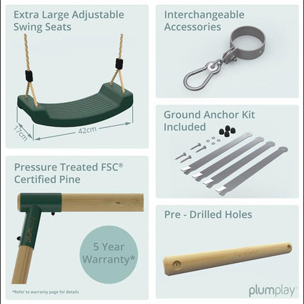 Plum Ultimate V Premium Wood Swing (3-10 Years) – view 6