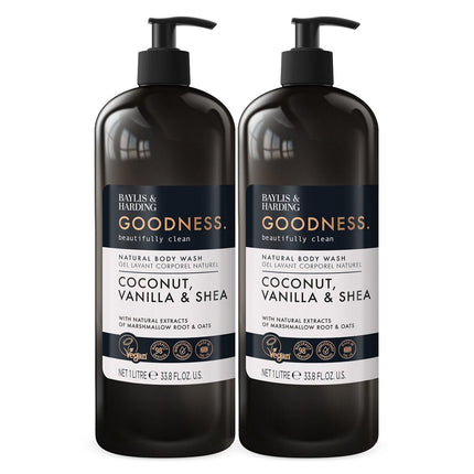 Baylis & Harding Goodness Bodywash, 2 x 1L in 2 Options
