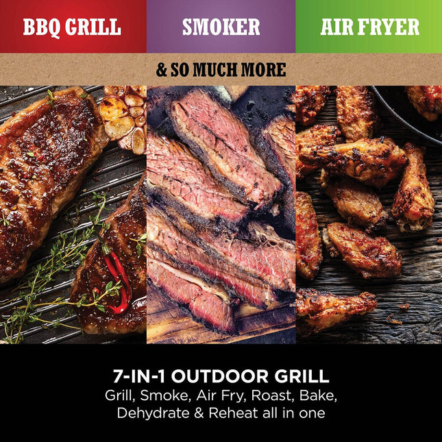 Ninja OG703UK Woodfire Electric BBQ Grill & Smoker in Grey – view 2