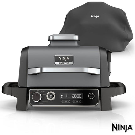 Ninja OG703UK Woodfire Electric BBQ Grill & Smoker in Grey