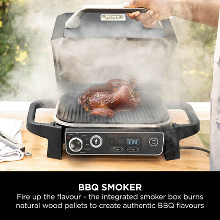 Ninja OG703UK Woodfire Electric BBQ Grill & Smoker in Grey – view 5