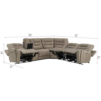 Barcalounger Carmelo Fabric Power Reclining Sectional Sofa with Power Headrests – view 3