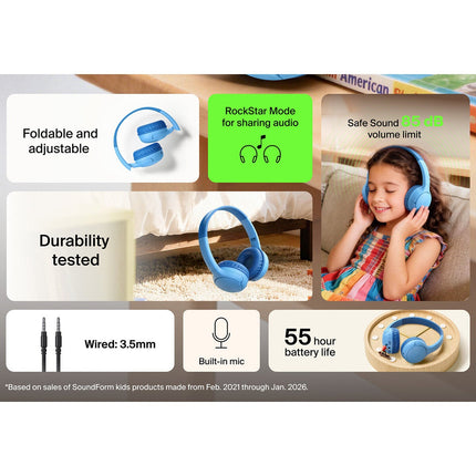 Belkin Soundform Mini 2 Wireless Kids Headphones with Travel Case – view 8