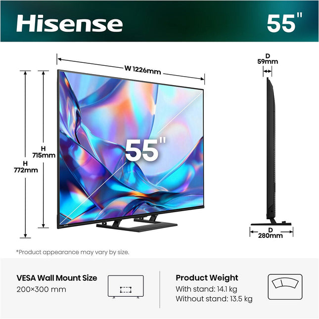 Hisense 55A7STUK 55 Inch QLED 4K UHD Smart TV – view 2