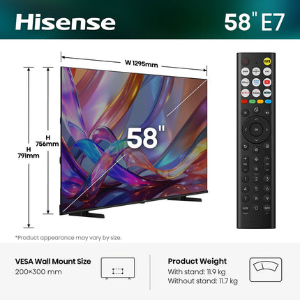 Hisense 58E7STUK 58 Inch QLED HD Smart TV – view 2