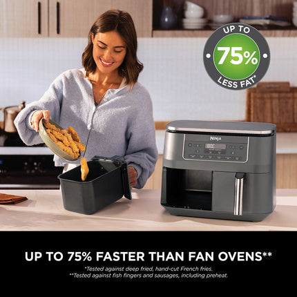 Ninja DZ300UK 6-in-1 Dual Zone Air Fryer in Gun Metal Grey – view 6