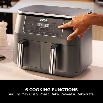 Ninja DZ300UK 6-in-1 Dual Zone Air Fryer in Gun Metal Grey – view 5