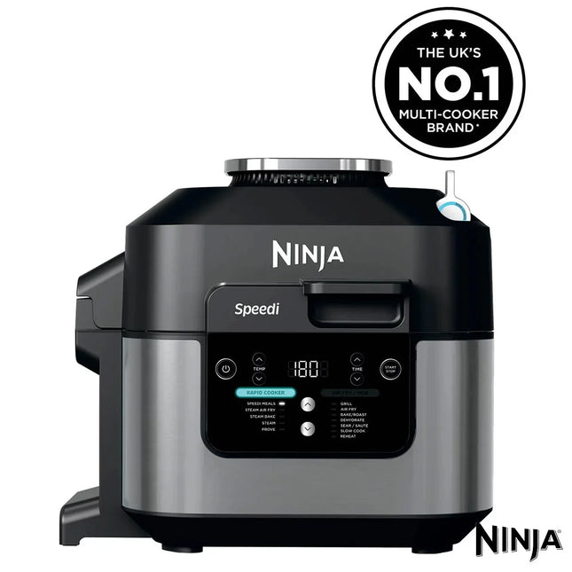 Ninja ON500UK Speedi 12 in 1 Multi Cooker, Air Fryer & Slow Cooker in Black Steel