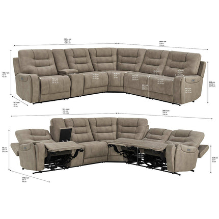 Barcalounger Carmelo Fabric Power Reclining Sectional Sofa with Power Headrests – view 2