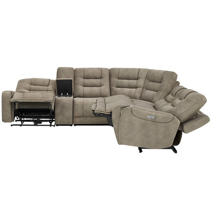 Barcalounger Carmelo Fabric Power Reclining Sectional Sofa with Power Headrests – view 5