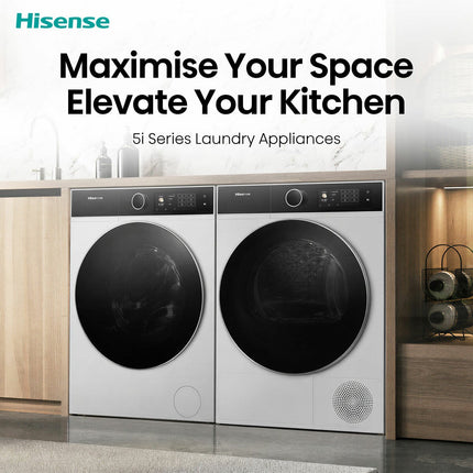 Hisense KitchenFit 5i Series DH5I904BWBC, 9kg Heat Pump Dryer, A+++ Rated in White – view 3