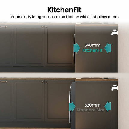 Hisense KitchenFit 5i Series DH5I904BBBC, 9kg Heat Pump Dryer, A+++ Rated in Black – view 6