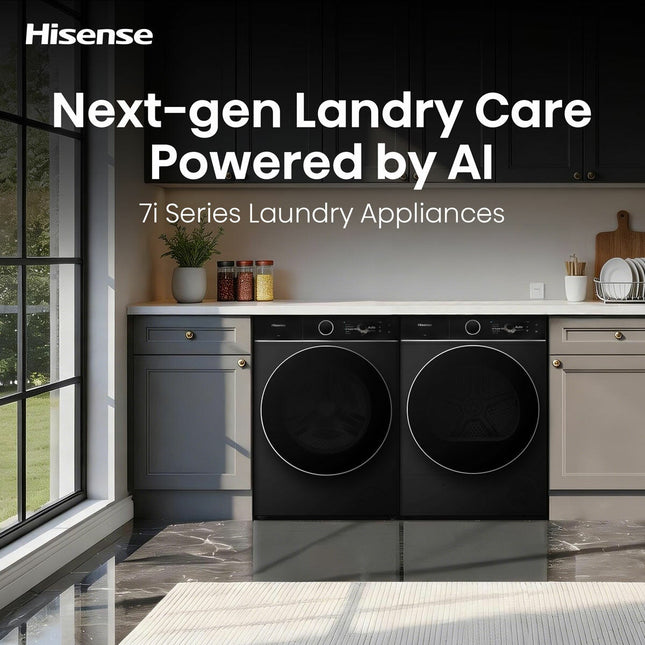 Hisense KitchenFit 7i Series WF7I1248BBR, 12kg Washing Machine, A Rated in Black – view 2
