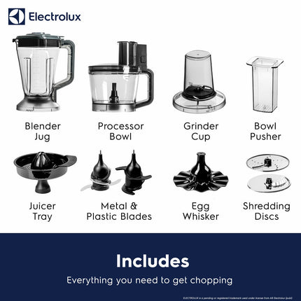 Electrolux SDA2838ELGRY 1000W Multi Food Processor & Blender in Grey – view 6