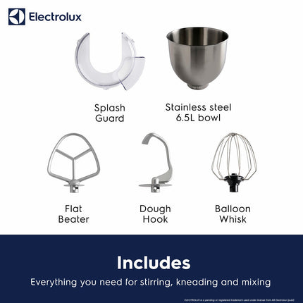 Electrolux SDA2842ELGRY 1600W Die-Cast 6.5L Stand Mixer in Grey – view 5
