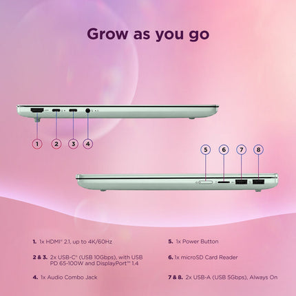 Lenovo IdeaPad Slim 5, Copilot+ PC, AMD Ryzen AI 5, 16GB RAM, 512GB SSD, 14 inch OLED Laptop, 83S1000SUK – view 4