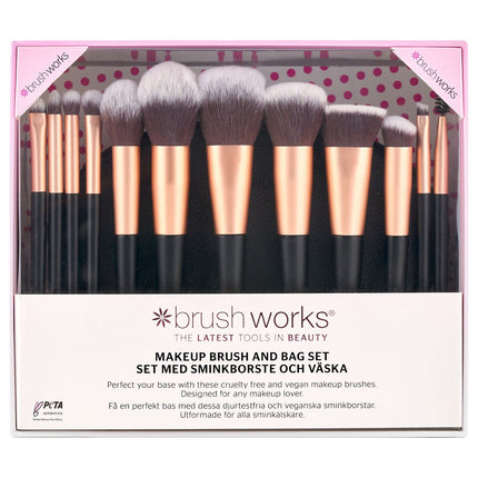 Brushworks Makeup Brush & Bag Set