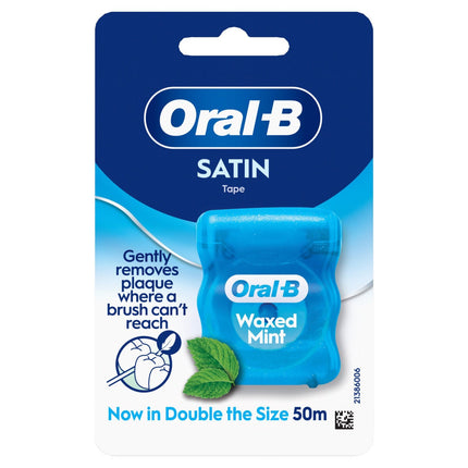 Oral-B Satin Tape Floss, Mint Flavour 6 x 50m
