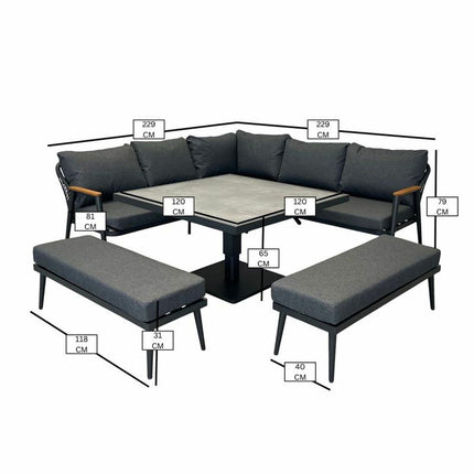 Bramblecrest Antibes 4 Piece Deep Seating Corner Patio Set – view 2