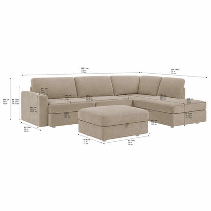 Broyhill Oswin Fabric Corner Sofa with Storage Ottoman in 2 Configurations – view 2