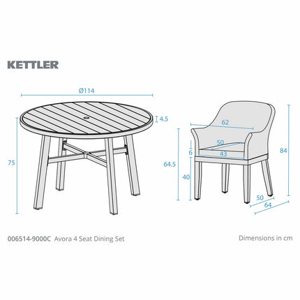 Kettler Avora 5 Piece Dining Set – view 2