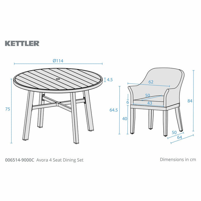 Kettler Avora 5 Piece Dining Set – view 2