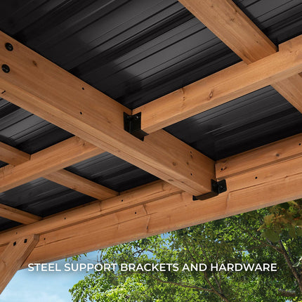 Backyard Discovery Kingsport 20ft x 12ft Wooden Carport – view 7